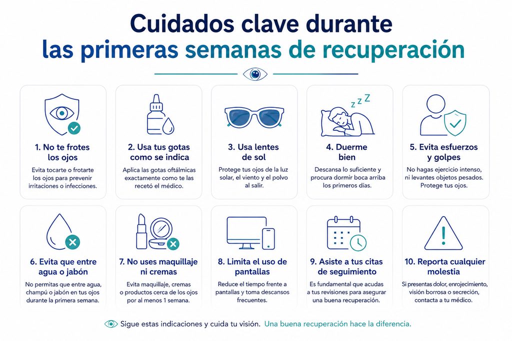Cuidados durante las primeras semanas de recuperación después de una cirugía de catarata