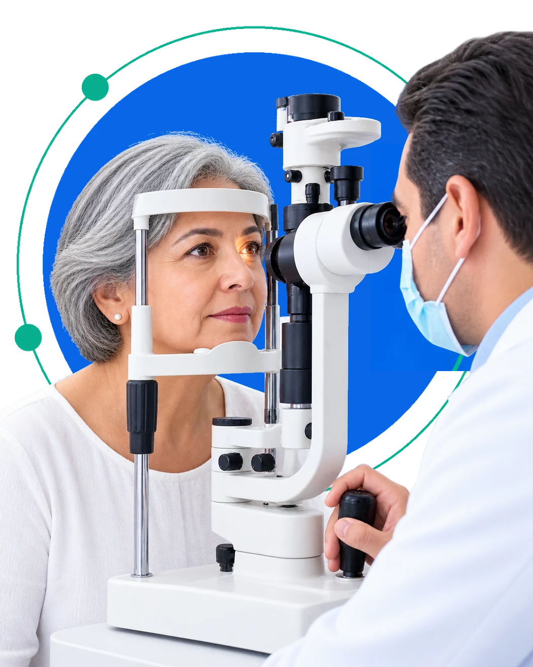 Paciente durante valoración de retina en Optilife